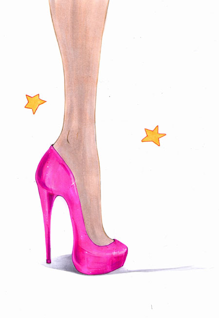 how to draw high heels
