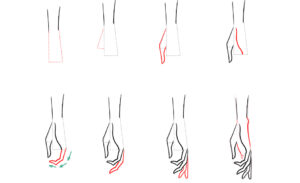 how to draw hands back view