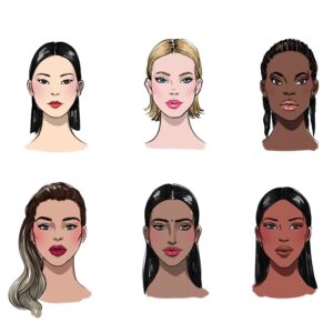 How to draw faces - asian, black and white models