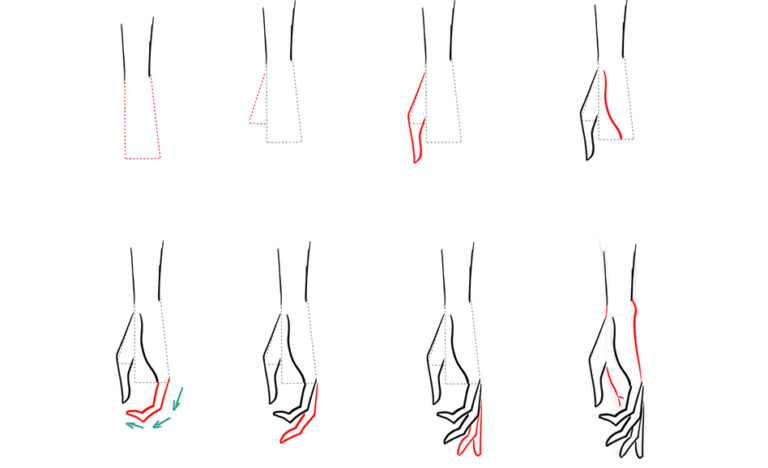 online course - how to draw hands back view