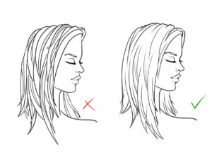 how to draw overlapping hair strands