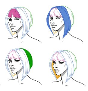 how to draw hair on fashion models