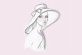 learn how to draw large brim hat - step by step tutorial for fashion design sketches