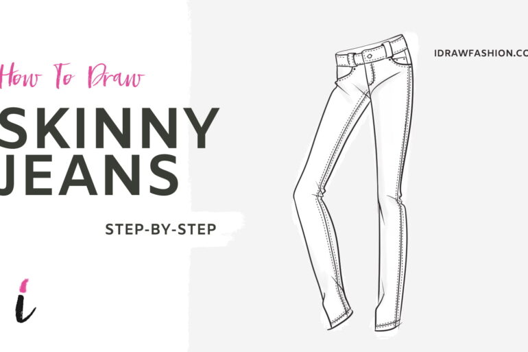How To Draw Skinny Jeans step by step tutorial cover &ndash; draw clothes &ndash; How to draw skinny jeans