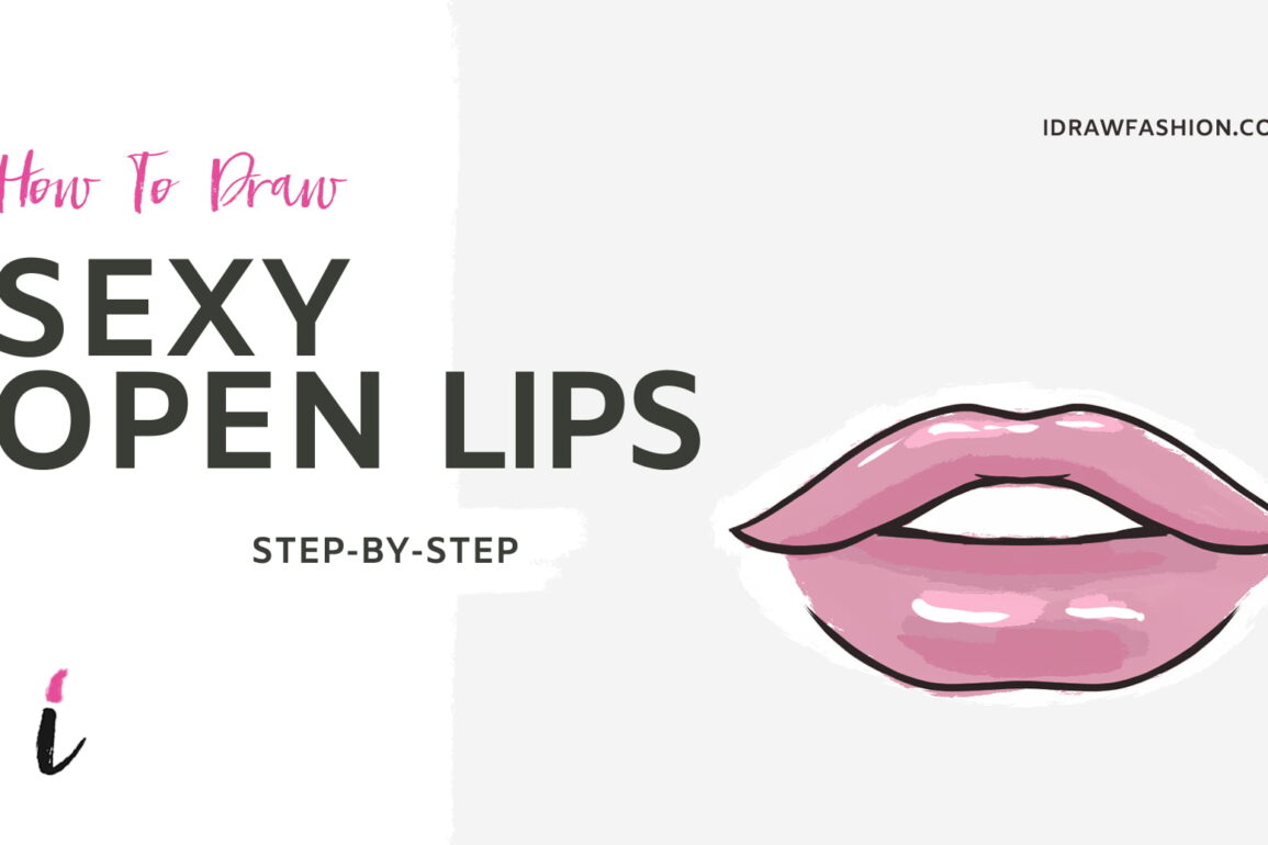 How To Draw Opne Lips step by step tutorial cover – face, lips, mouth – How to draw open lips