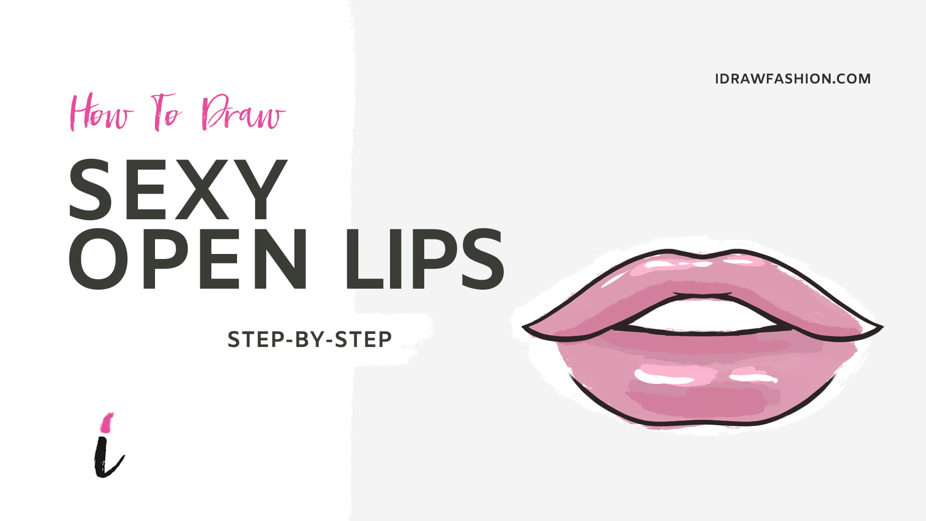 How To Draw Opne Lips step by step tutorial cover &ndash; Head &ndash; How to draw open lips