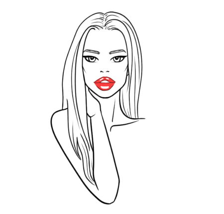 How to draw open lips tutorial - step 7
