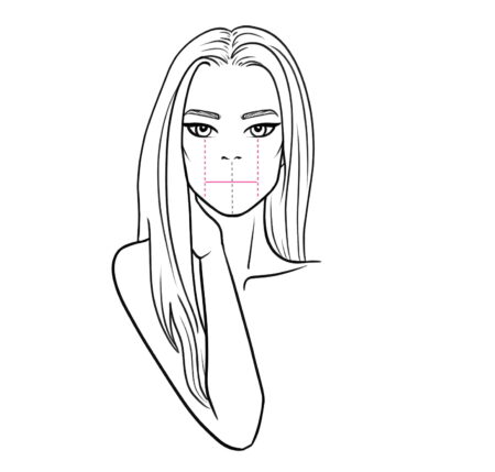 How to draw open lips tutorial step-by-step - step 2