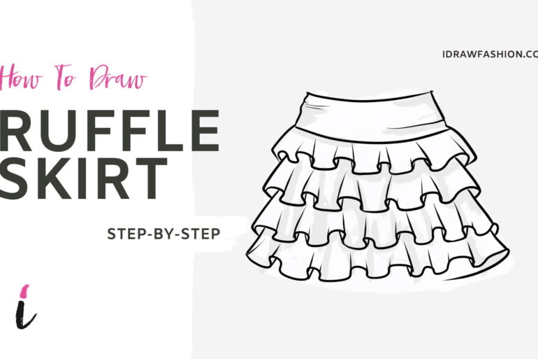 How To Draw Ruffle Skirt step by step tutorial cover &ndash; CLOTHES &ndash; How to draw a ruffle skirt
