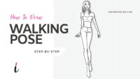 How To Draw Walking Pose step by step tutorial cover &ndash; arms, fashion figure, figure, hairstyle, legs, pose &ndash; How to draw walking poses