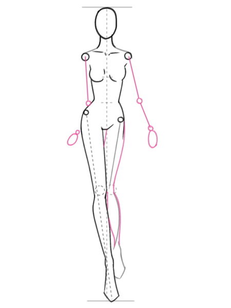 How to draw a walking pose step 10