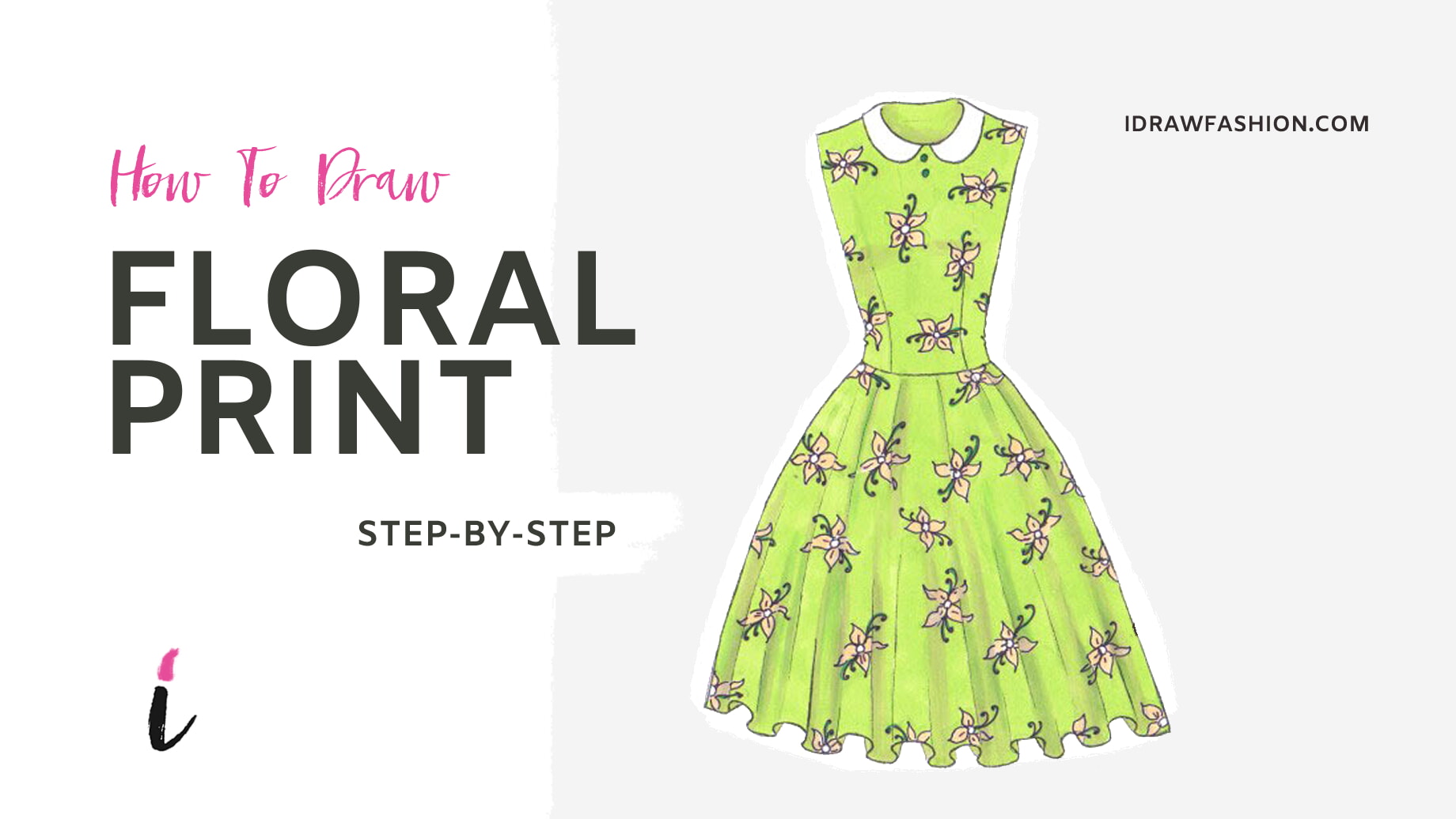 How To Draw Floral Print step by step tutorial cover &ndash; Textiles &ndash; How to draw a floral print