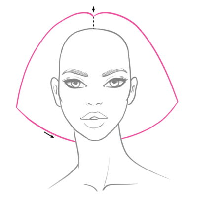 How to draw curly hair - step 2