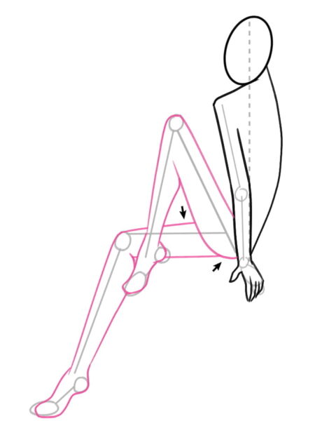 How to draw a Sitting Pose step 7