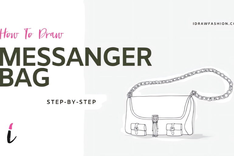 How To Draw Messanger Bag step by step tutorial cover &ndash; accessories, bag, chain, hand &ndash; How to draw a bag
