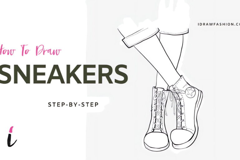 How To Draw Sneakers step by step tutorial cover &ndash; accessories &ndash; How to draw sneakers