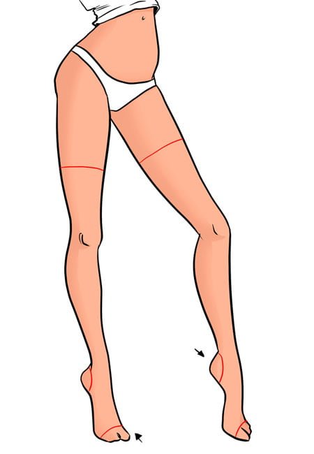 How to draw stockings step by step tutorial for fashion sketches