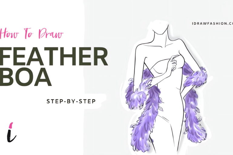 How To Draw Feather Boa step by step tutorial cover – accessories, boa, feather, fur – How to draw a feather boa