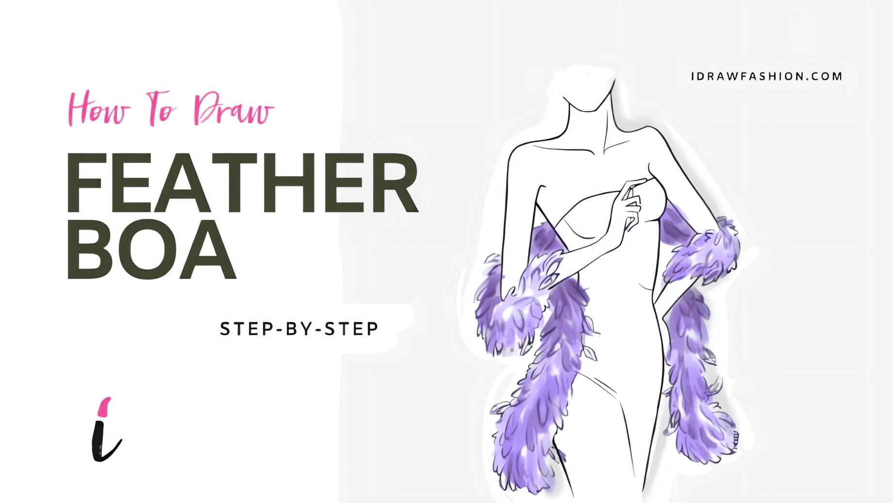 How To Draw Feather Boa step by step tutorial cover &ndash; accessories &ndash; How to draw a feather boa