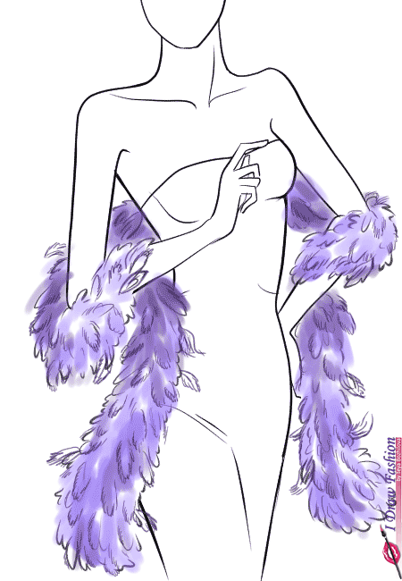 How-to-draw-a-feather-boa-in-fashion-sketches-step-by-step--9
