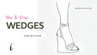 How To Draw Wedges step by step tutorial cover &ndash; accessories, feet, shoes, wedges &ndash; How to draw wedges