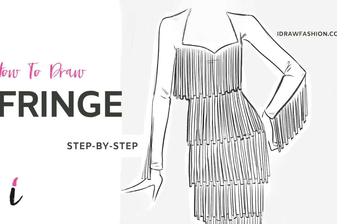 How To Draw Fringe step by step tutorial cover – draw clothes, fringe, how to draw a dress – How to draw fringe