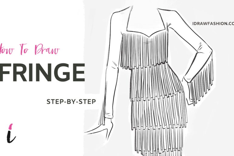 How To Draw Fringe step by step tutorial cover &ndash; draw clothes, fringe, how to draw a dress &ndash; How to draw fringe