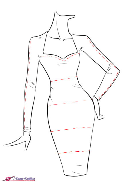 fringe drawing in fashion sketches