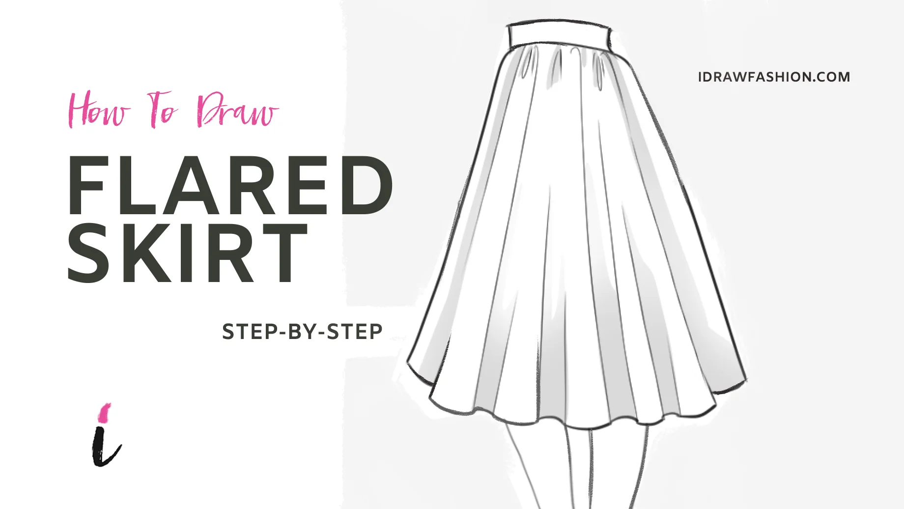 How To Draw flared skirt step by step tutorial cover &ndash; Tutorials &ndash; How to draw a flared skirt