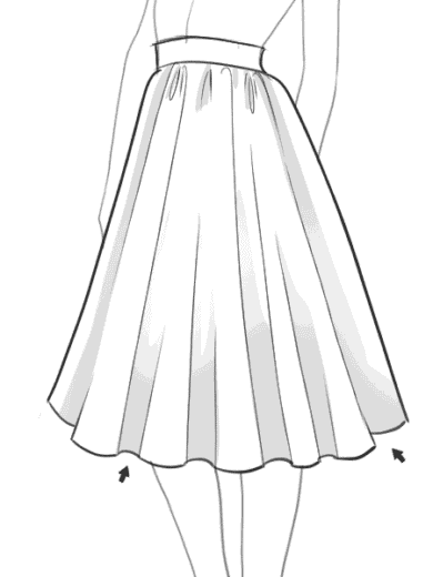 How-to-draw-a-flared skirt-step-by-step-tutorial-10