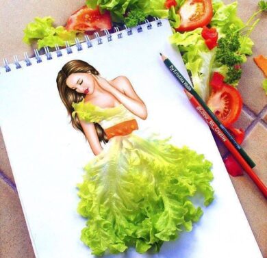 bb6fe1e64518c22826d35830bb26ea7b1 &ndash; fashion design, fashion illustration, food, inspiration &ndash; Top 21 Fashion illustrations with Food