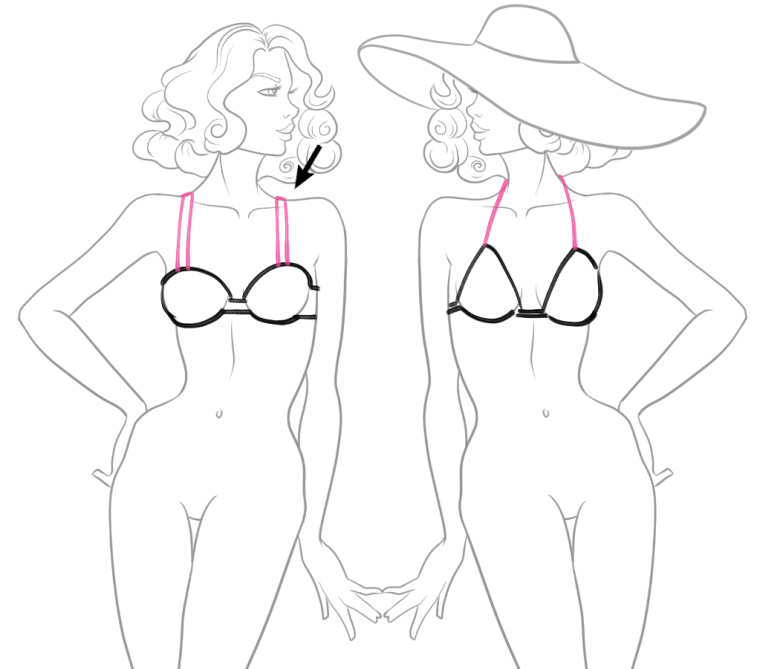 how to draw two pieces wimsuit step 4 &ndash; draw clothes, swimsuits &ndash; How to draw swimsuits