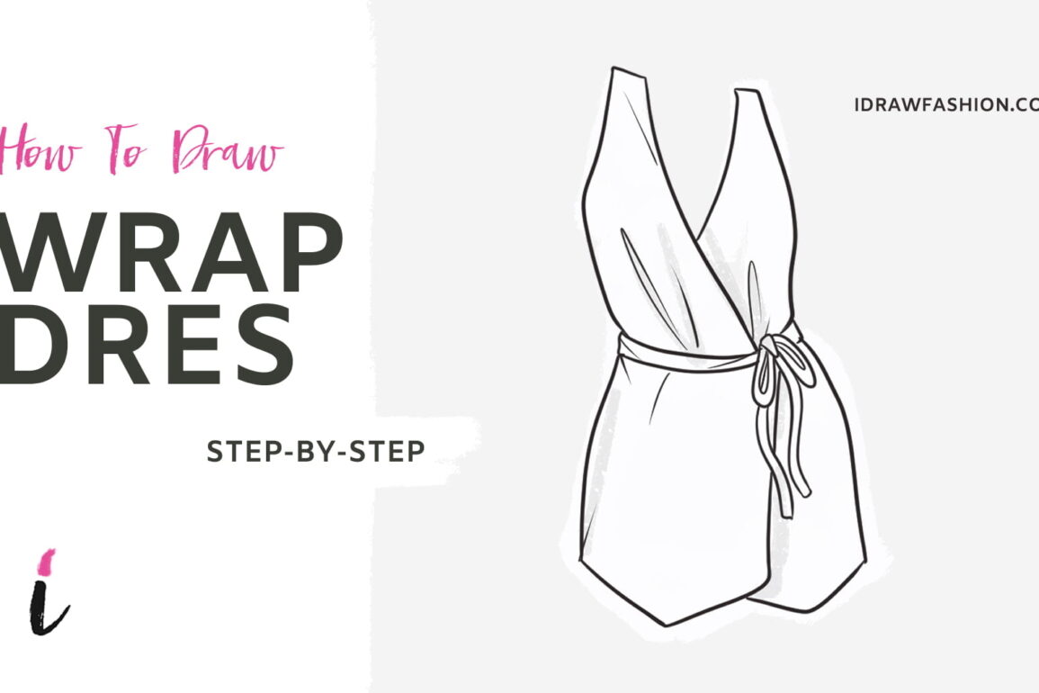 How To Draw Wrap Dress step by step tutorial cover – draw clothing, dress, wrap dress – How to draw a wrap dress