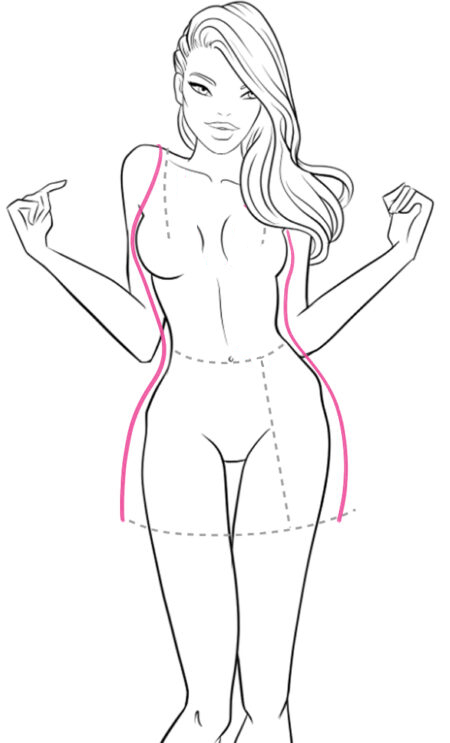 how to draw wrap dress step 2 3 – draw clothing, dress, wrap dress – How to draw a wrap dress