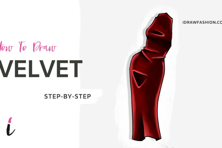 How To Draw Velvet step by step tutorial cover – Textiles – How to draw velvet