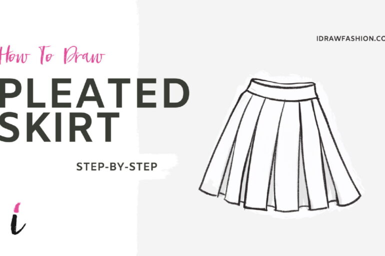 How To Draw Pleated Skirt step by step tutorial cover 1 &ndash; Clothes &ndash; How to draw a pleated skirt
