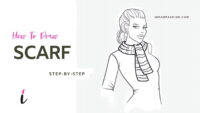 How to draw scarf step by step easy beginner tutorial