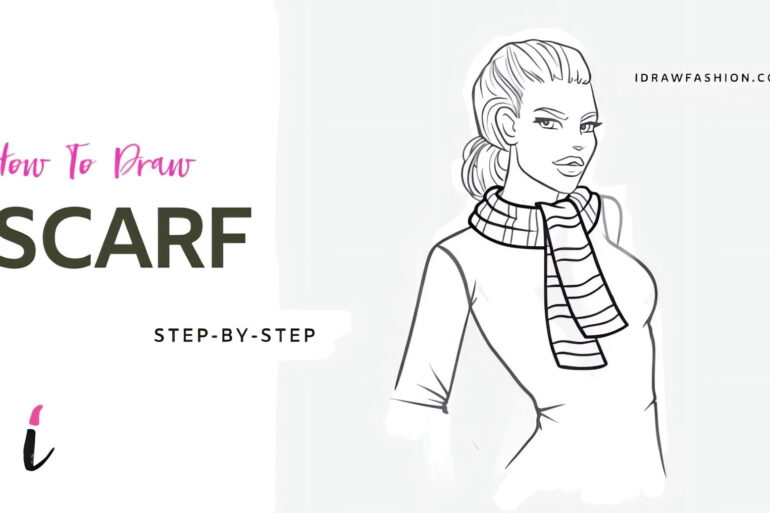 How to draw scarf step by step easy beginner tutorial