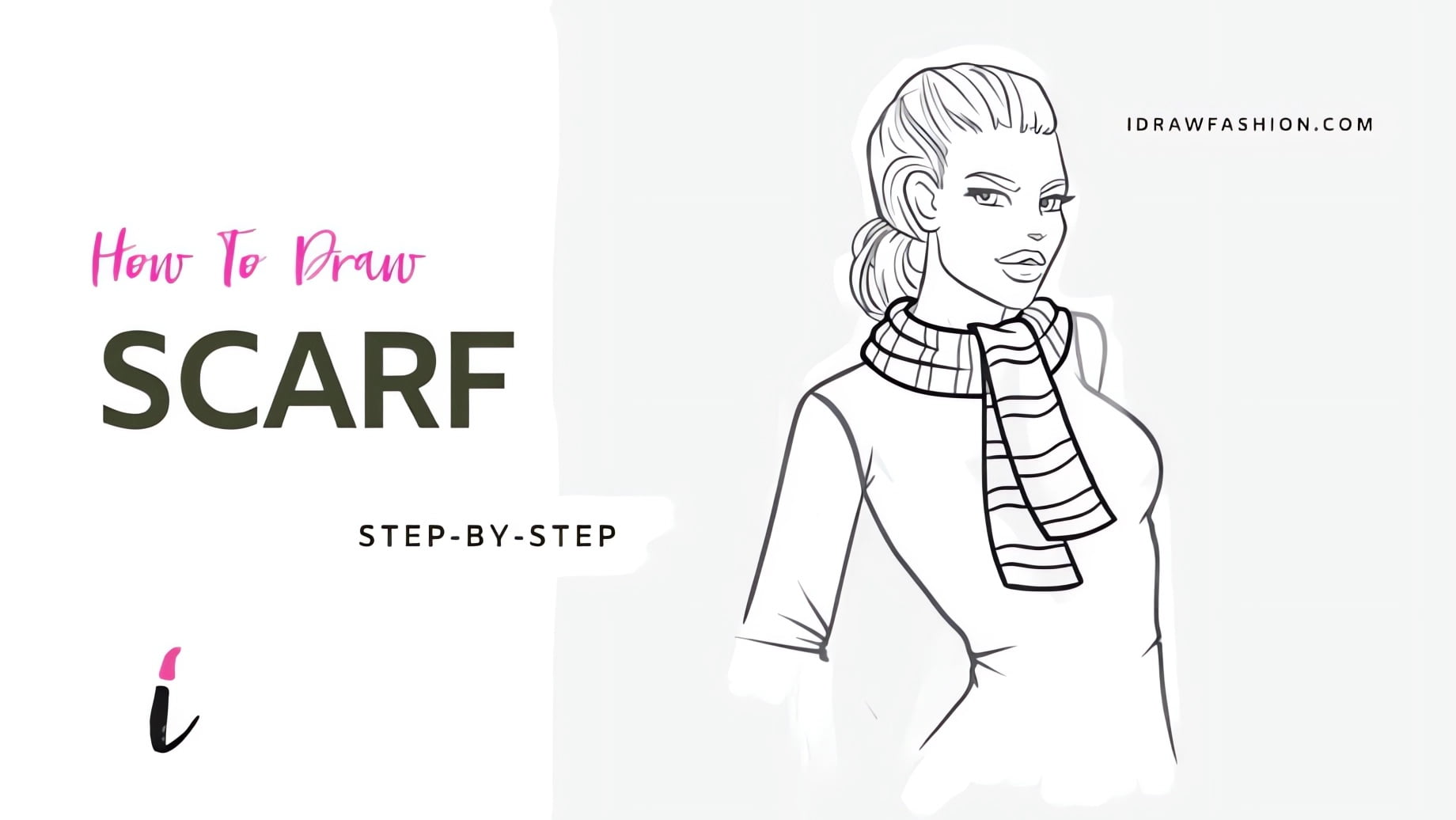 How to draw scarf step by step easy beginner tutorial