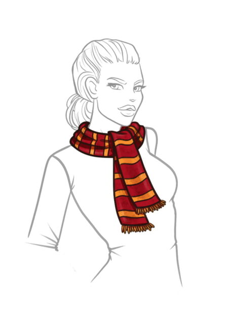 How to Draw a Scarf Tutorial - Step 8
