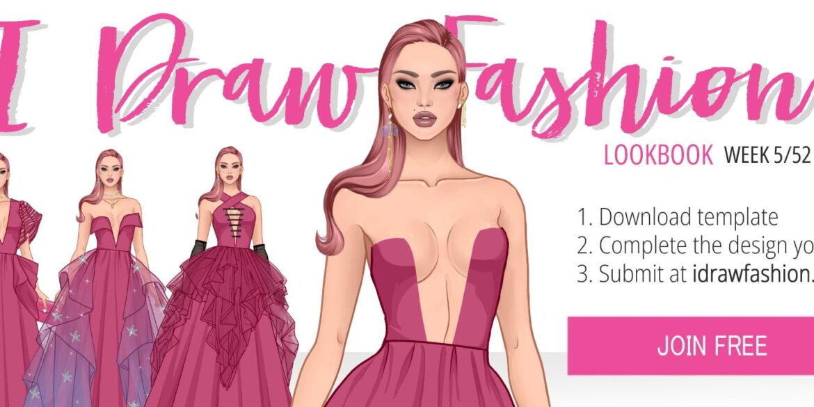 W5 fashion drawign challenge 2024 lookbook cover &ndash; LookBook &ndash; Week 5 /52 - Transparency