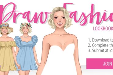 W9 fashion drawing challenge 2024 lookbook cover &ndash; fashion illustration &ndash; Week 9 /52 -Babydoll