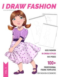 03 Kids Sketchbook cover 100 Professional Figure Templates for Fashion Designers &ndash; Kids