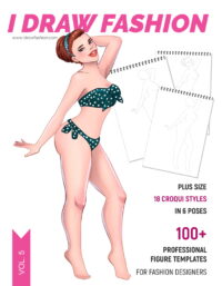 05 Plus Size Sketchbook cover 100 Professional Figure Templates for Fashion Designers &ndash; Plus size
