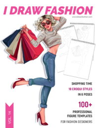 14 shopping Sketchbook cover 100 Professional Figure Templates for Fashion Designers &ndash; Shopping Time