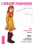 24 Girls Sketchbook cover 100 Professional Figure Templates for Fashion Designers &ndash; Girls