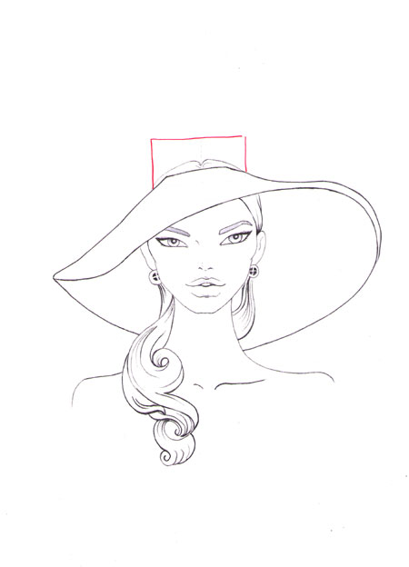 Draw a hat 07 – accessories, hat – How to draw a hat with a large brim
