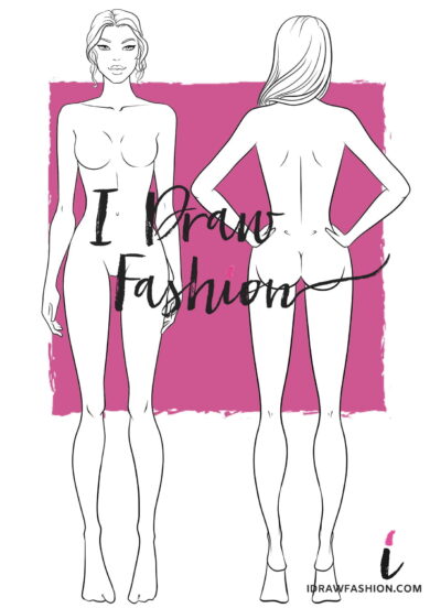 Front and Back view Fashion Template - women croqui