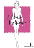 Woman Fashion Template - 9 heads figure croqui front view