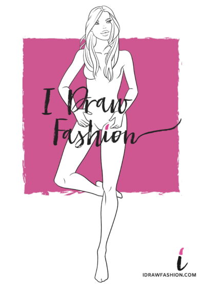 Woman Fashion Template - 9 heads figure croqui front view